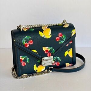 Michael Kors Whitney Medium Sequined Fruit Print Shoulder Crossbody Bag
